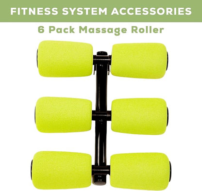 Workout Equipment for Total Core and Abs Exercise, Fat-Burning, Toning, and Fitness at Home, AB Doer 360 6 Pack Massage Roller Kit