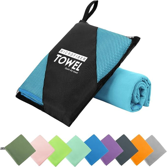 Microfiber Travel Towel, Soft Lightweight Quick Dry Towel, Super Absorbent Compact Travel & Sports & Beach Towels for Camping, Backpack, Gym, Swimming, Yoga, Hiking (XS:12"×24" -MarineBlue)