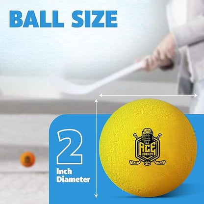 Mini Hockey Balls - 12 Soft Foam Balls for Knee and Floor Hockey - 2" Indoor Mini Hockey Balls