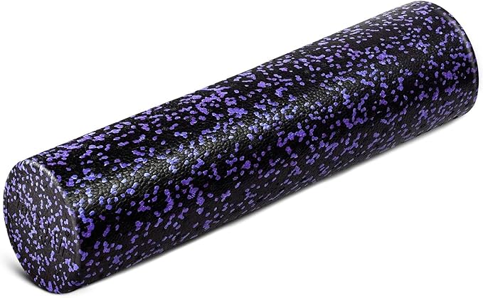 Yes4All High Density Foam Roller for Back, Variety of Sizes & Colors for Yoga, Pilates - Purple Speckled - 24 Inches