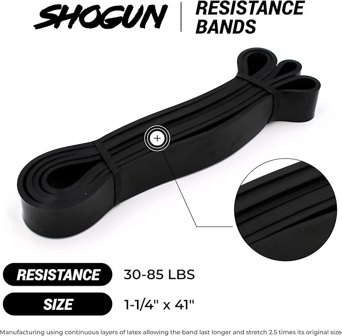 Resistance Bands - Heavy Duty Resistance & Stretch Bands for Exercise. Ideal for Pull-up Assistance, Body Stretching, Power-Lifting, Resistance Training. Shogun Sports Resistance Bands for Working Out