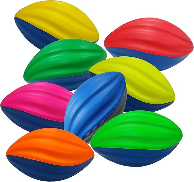 Macro Giant PU Foam Football, Spiral Football, 6 Inch, 5 Inch, Multi Colors, Kid Ball, Training Practice, Playground, Preschool, Parenting Activity