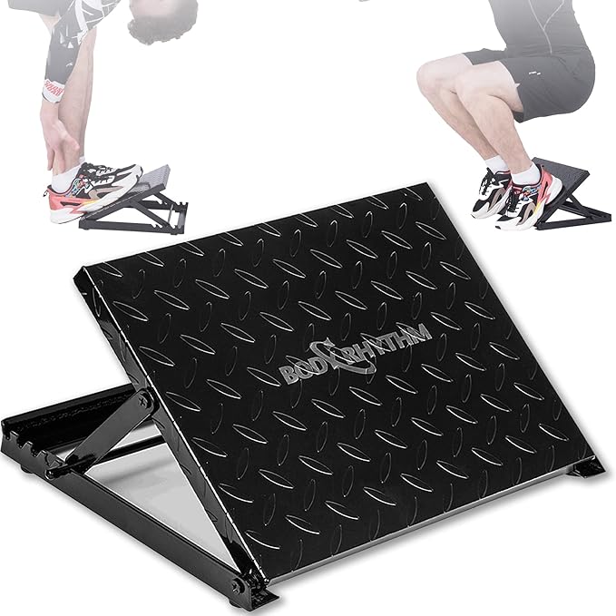 BODYRHYTHM Adjustable Heavy-Duty Slant Board for Stretching, Flexibility, Strength & Knees Over Toes Training with Non-Slip Surface, Incline Ankle Board Calf Stretcher for Home Gym.