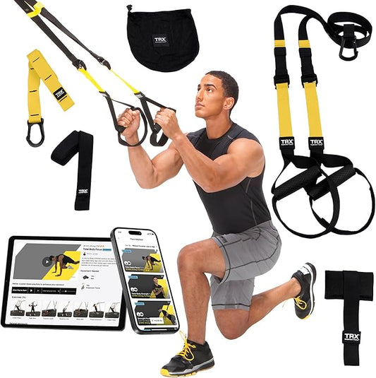 TRX PRO3 Suspension Trainer System, Durable Design for Cross-Training, Weight Training, HIIT Training & Cardio, Includes 3 Anchor Solutions for Indoor & Outdoor Home Gyms