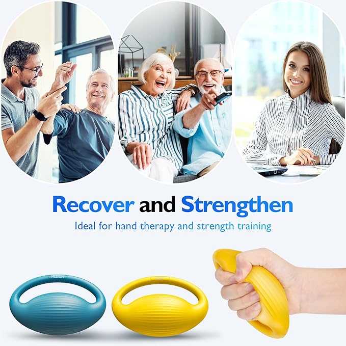 FitBeast Hand Exercise Balls - 3 Resistance Levels Stress Balls for Adults, Squeeze Balls for Hand Therapy, Rehabilitation, Arthritis, Muscle Building, Ideal for Seniors, Athletes, Musicians