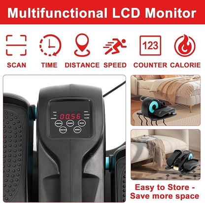 Under Desk Elliptical Machine, Portable Ellipse Leg Exerciser Machine with Remote Control, Elliptical Exercise Machine Supports Auto & Manual Mode, Exerciser for Seniors Adults Teens