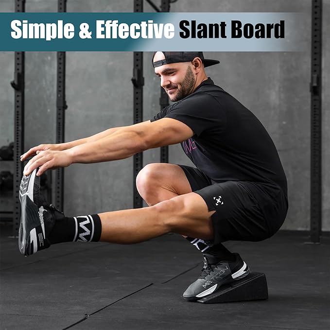 Squat Wedge Block Non Slip Slant Board for Calf Stretching Makes Exercise Easy Improve Mobility and Strength Incline Board for Heel Elevated Squat