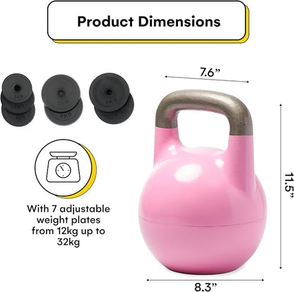 Kettlebell Kings Powder Coated Kettlebell Weights 4-48 KG | Hand weights Workout Gym Equipment & Strength training sets for Women & Men | Weights set for Home Gym- New