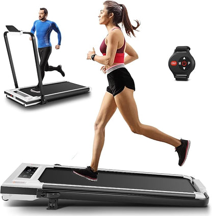 ANCHEER Treadmills with Incline, 4 in 1 Foldable Treadmill with LED Touch Screen, Under Desk Treadmill, 2.5HP Powerful Walking Treadmill for Home Gym Office with Remote, No Assembly Needed