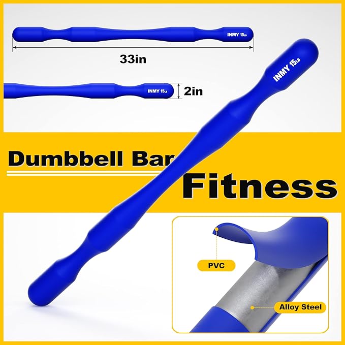 INMY Dumbbell Fitness Stick,Full Body Strength Training Bars, Exercise & Fitness Dumbbell Bars, 31.5 inches Long Dumbbell 15LB for Men and Women,Barbells, Weights, Full Body Exercise Weight Equipment