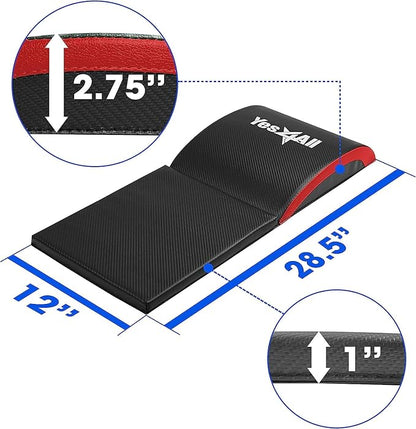 Yes4All Ab Mat Tailbone & No Tailbone, Foldable Abdominal Exercise Sit Up Support Pad for Core Training and Lower Back