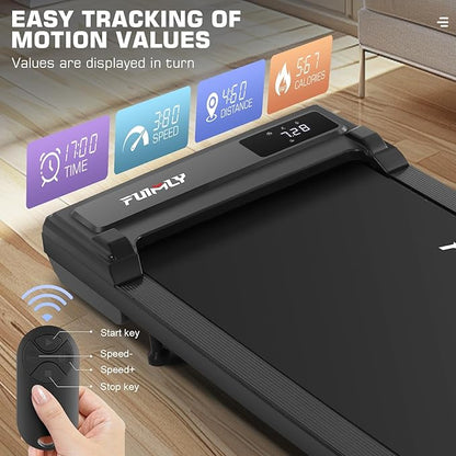 FUNMILY Walking Pad Treadmill 300 lb Capacity Under Desk Treadmill, 2.5hp Portable Treadmills for Home Office Small Running, 2 in 1 Working Walking Jogging Machine with Shock Absorption, LED Display