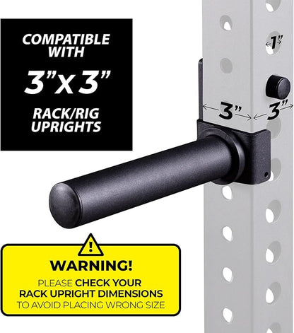 AmStaff Olympic Weight Plate Holder for Power & Squat Racks – Available 2x2 – 2.5x2.5 – 3x3 Inch Tube Sizes with 1" Hole – Weight Plates Horn Storage Attachment for Power Squat Rack – (Pair)