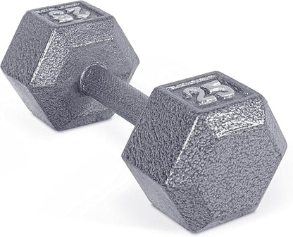 CAP Barbell Cast Iron Hex Dumbbell, Single, 25 lb