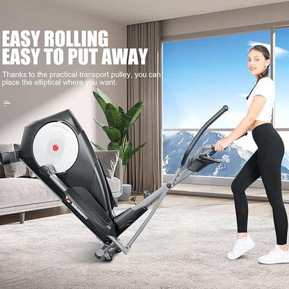 Elliptical Machine, Foldable Elliptical Machine for Home, 22 Resistance Levels with Large LCD Monitor Eliptical Exercise Machine