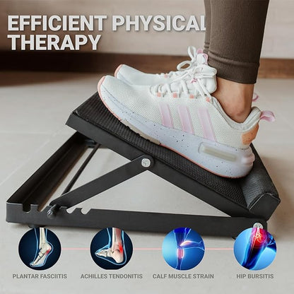 Ascend Steel Slant Board Calf Stretcher for Squats and Fully Body Workout with 5 Adjustable Angles – 0-45°; Non-Slip Physical Therapy Equipment for Stretching; Heavy Duty Squat Wedge Incline Board