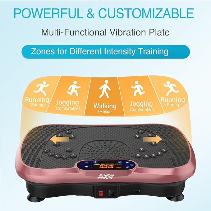 Vibration Plate Fitness Platform Exercise Machine Vibrating Shaking Full Body Shaker Workout Power Waver Vibrate Stand Shake Board Sport Gym for Weight Loss Fat Burner for Women Men