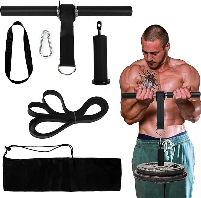 Forearm Strengthener,Wrist Roller,Forearm Strength Trainer,Can Exercise Without Weights,With Portable Storage Bag,Rugged Nylon Braided Straps,Anti-Slip and Anti-Loosening Handle