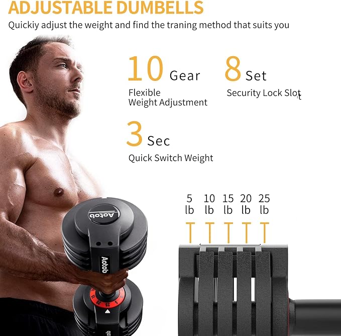 SKOK 25/55 lbs Pair Adjustable Dumbbells Set