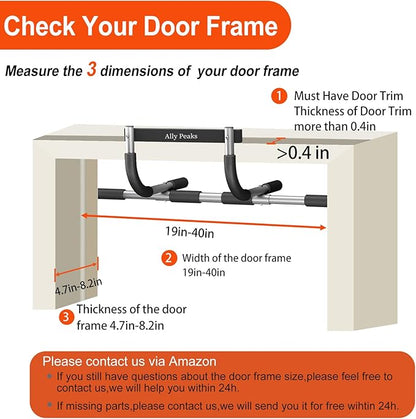 Ally Peaks Pull Up Bar for Doorway,Multiple Levels Width Adjustable Pull Up Bar Accurately Match Wide and Narrow doorframe,Indoor Chin-Up Bar Workout Bar,USA Original Patent