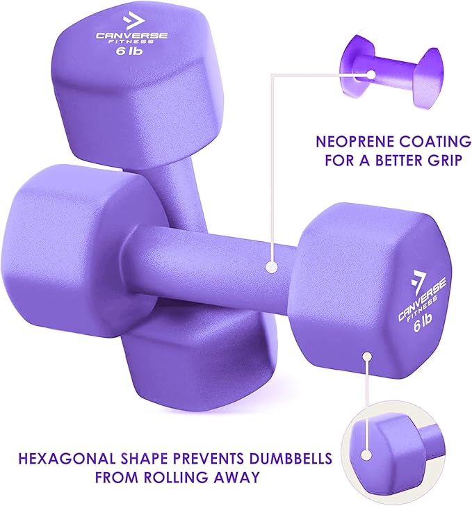 Neoprene Coated Dumbbell Sets of 2, Hand weight Dumbbells Anti-roll, Anti-Slip, Hexagon Shape for Strength Training Exercises Dumbbell Pairs for Men and Women, Ideal for Home Gym