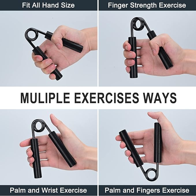 Metal Hand Grip Strengthener Set(100, 150, 200, 250lbs), Grip Strength Trainer, Crushing Grip Trainer, Pinch Grip Trainer, Forearm Exerciser, Gripper Fitness Equipment for Home Gym