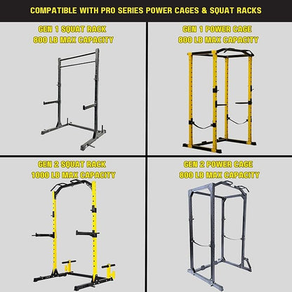 HulkFit 2.3-inch x 2.3-inch Pro Series Power Cage Squat Rack Attachments Accessories for Home Gym Strength Training Exercise Equipment | Bench Press, Squats, and Deadlifts