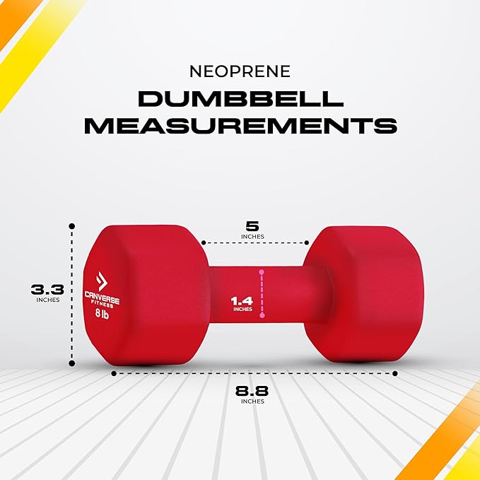 Neoprene Coated Dumbbell Sets of 2, Hand weight Dumbbells Anti-roll, Anti-Slip, Hexagon Shape for Strength Training Exercises Dumbbell Pairs for Men and Women, Ideal for Home Gym