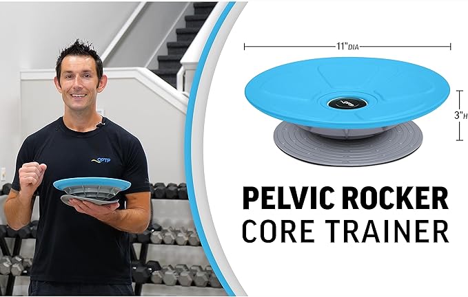 OPTP Pelvic Rocker Core Trainer – Balance Disc for Core Stability, Pelvic Floor Training, and Ab Exercise - Core Strength Exercise Trainer for Stability