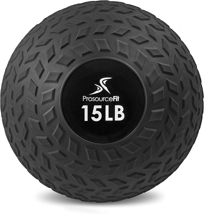 ProsourceFit Slam Medicine Balls 5, 10, 15, 20, 25, 30, 50lbs Smooth and Tread Textured Grip Dead Weight Balls for Strength and Conditioning Exercises, Cardio and Core Workouts