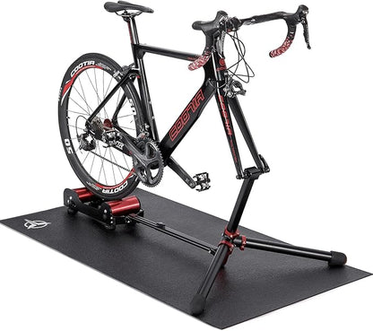 GEWAGE Bike Mat 31.5" x 59"- Exercise Stationary Bike Mat Use on Hardwood Floor - Heavy Duty Cycling Trainer Floor Mat for Spin, Peloton, Stationary, Exercise Bike (31.5" x 59") Black