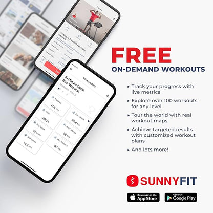 Sunny Health & Fitness Multi-Function Premium Magnetic Rowing Machine, Bicep Curls, Upward Rows, Seated Rows, Foldable Slide Rails, Digital Monitor and Optional Bluetooth with Exclusive SunnyFit App