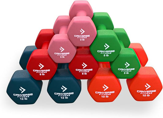 Neoprene Workout Dumbbells Weights - Non Slip, Anti Roll Exercise & Fitness Only Dumbbells Combo - Hex Shaped Hand weights for Men & Women - Ideal for Home and Gyms training