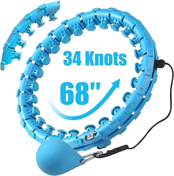 34 Knots Weighted Workout Hoop Plus Size, Smart Waist Exercise Ring for Adults Weight Loss