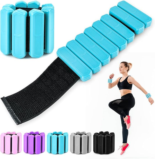 Wrist & Ankle Weights for Women Men, Adjustable Wrist Weighted Bracelet for Home Gym Workout, Walking, Running, Travel, Pilate, Yoga, Exercise,Strength Training. Set of 2 (1Lb Each)