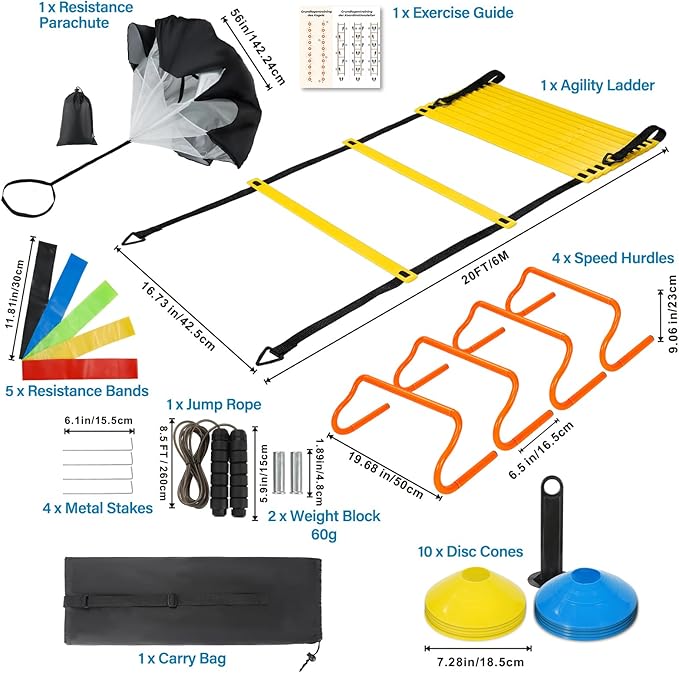 HOMEE Agility Ladder 12 Rungs 20FT Speed Training