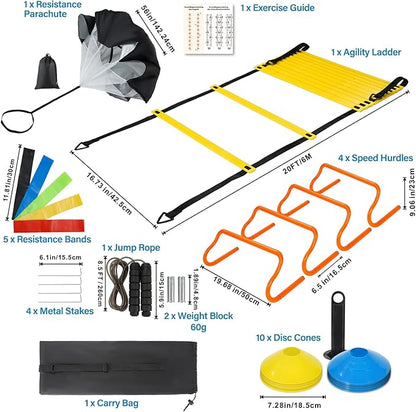 HOMEE Agility Ladder 12 Rungs 20FT Speed Training