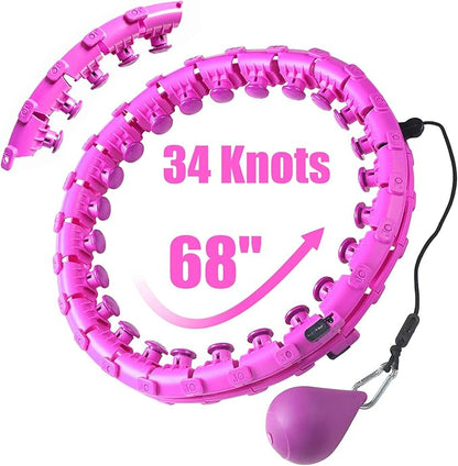 34 Knots Weighted Workout Hoop Plus Size, Smart Waist Exercise Ring for Adults Weight Loss