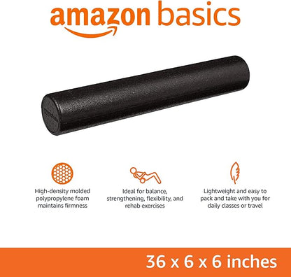 Amazon Basics High-Density Round Foam Roller for Exercise, Massage, Muscle Recovery