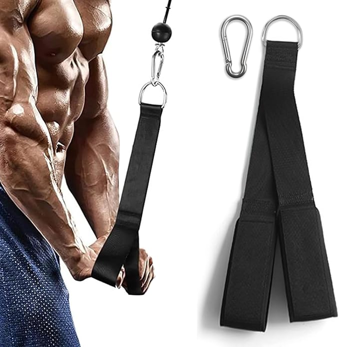 Tricep Rope Cable Attachment Ergonomic Handles Long Gym Pulldown Rope Grip Pulley System Exercise Machine Equipment for Push Downs Workout Crunches Facepulls