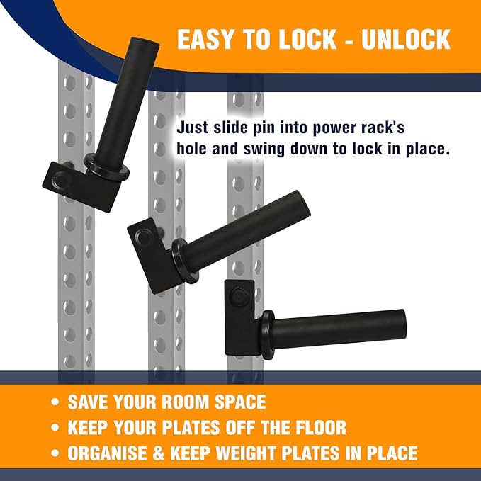 Yes4All Power Rack Accessories J-Hooks 2x2, Weight Holder Attachment 2x2 and Squat Rack Spotter Arms 2x2 / Combo Power Cage Attachment