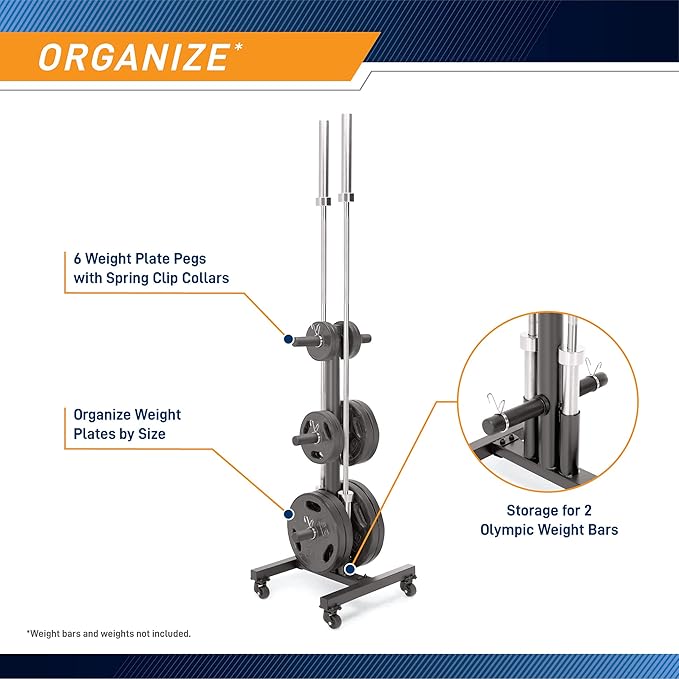 Marcy Olympic Weight Plate Tree for 2-Inch Plates Weight Storage Rack