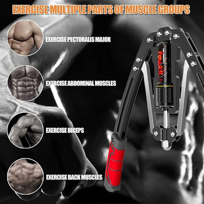 Arm Blaster Forearm Workout Equipment - ZHMNEG New Hydraulic Power Twister Spin Button 10 Gears Adjustable 22-440lbs,Thickened Carbon Steel, Handle Wear-Resistant Non-Slip PU Soft Rubber