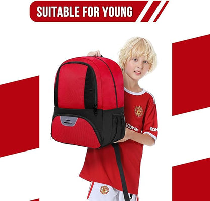 Soccer Bag&Soccer Backpack&Backpack for Football Volleyball Basketball,Sport Equipment Bags with Shoe compartment. (Red)