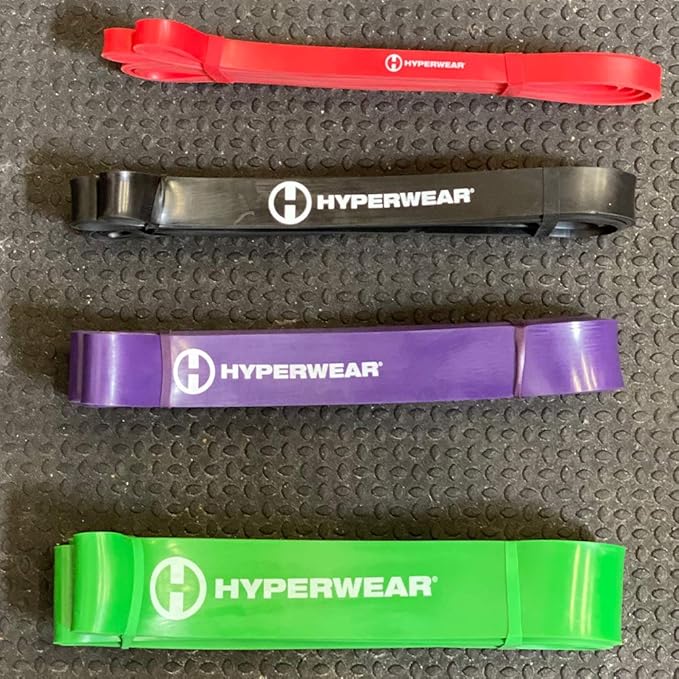 Hyperwear Heavy Resistance Bands, Super Bands Resistance Bands, Pull Up Bands, Pull Up Assistance Bands, Super Band Exercise Set of 4 Thick Bands