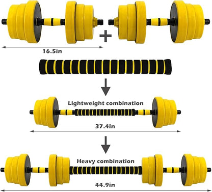 VIVITORY Dumbbell Sets Adjustable Weights, 44 to 66 Lbs, Free Weights Dumbbells Set with Connector, Neoprene Coating Adjustable Dumbbell Set, Dumbbells Weights Set for Home Gym, Cast Iron, Matte Finish