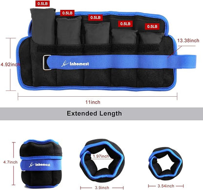 Adjustable Ankle Weights 1-5/10/12 Lbs Leg Weights for Men Women,Wrist Ankle Weights for Physical Therapy,Yoga Pilates,Workout,Walking,Jogging