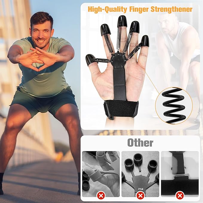 Finger Grip Strength Trainer - Hand Extension Workout Finger Exerciser, Low Resistance, Hand Strengthener Exerciser for Hand Rehabilitation & Relaxation Relieve Stress