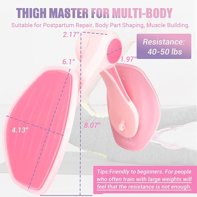 Thigh Master Thigh Exerciser for Women, Enhanced Resistance Hip and Pelvis Trainer, Inner Thigh Exercise Equipment Kegel Exercise Products for Women Home Gym