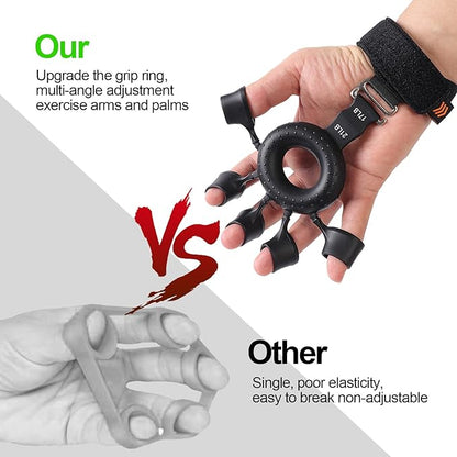 Silicone Finger Trainer - Grip Strength Trainer For Forearms, Hands And Fingers, 4 Resistance Levels, Finger Stretchers And Hand Exercise Rings, Improve Hand Strength And Flexibility, Hand Grip Strengthener, Hand Exercise Equipment